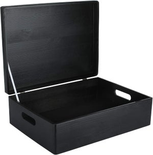 Boîte de Rangement Vinyle Noir 71x34x36 cm Aggloméré