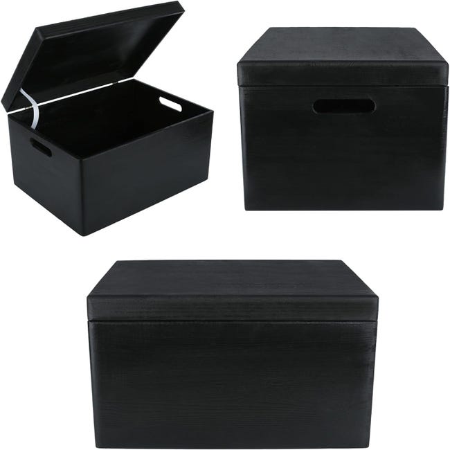 Pack de 3 Cajas de Almacenaje Decorativas- Negro