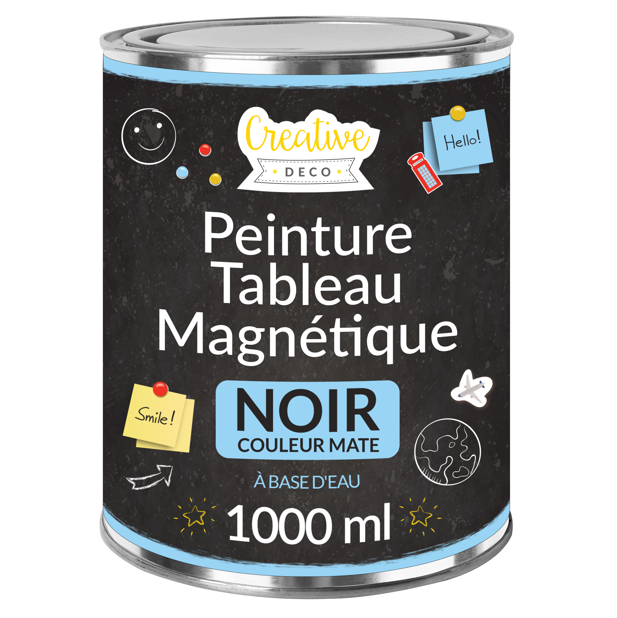 Peinture magnétique - Noir - 250 ml - Peinture magnétique - Creavea
