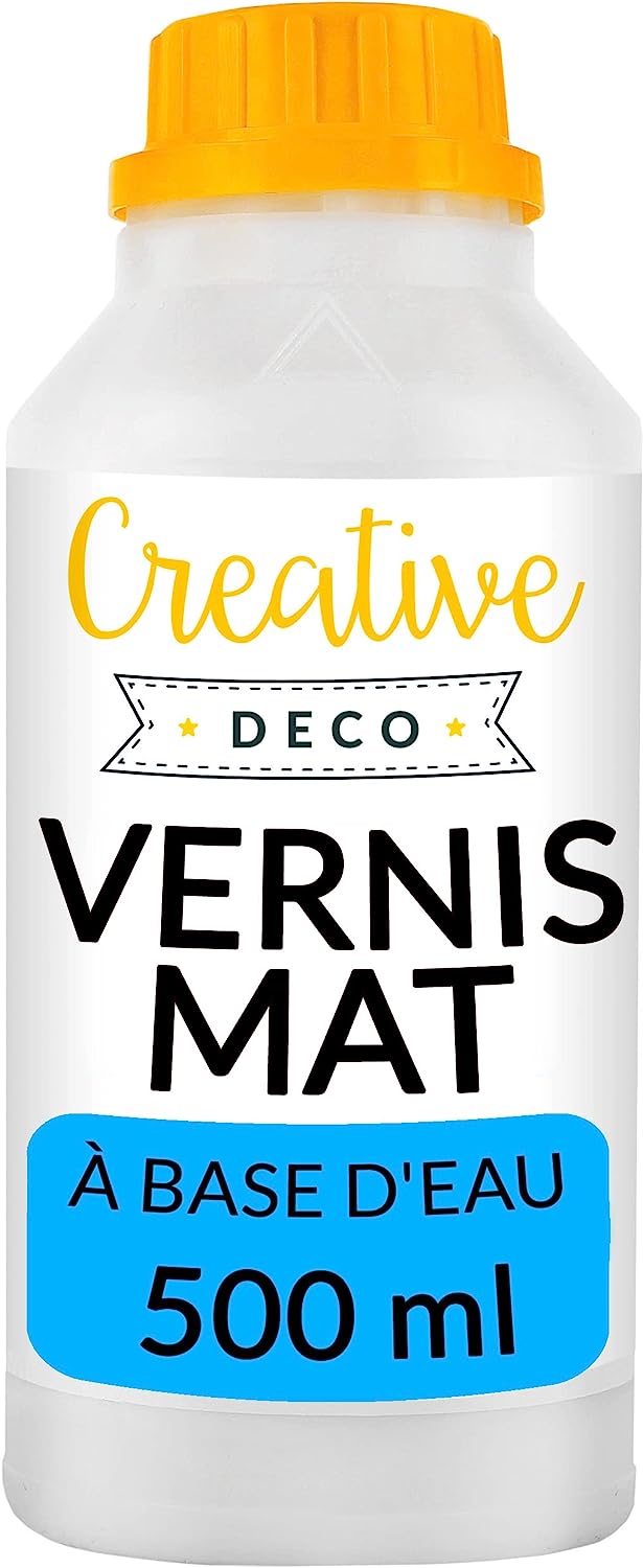 Creative Deco Vernis Peinture Acrylique Mat, 500 ML Bouteille, Laque  Transparent et Incolore, Finition et Protection de Surface, À Base d'eau
