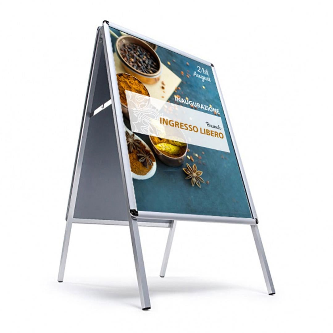 Danieli store | caballete publicitario doble cara con marcos abatible 100 x 140 cm