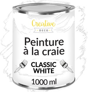 Creative DECO 1L Blanca Pintura a la Tiza para Muebles Chalk Paint, Pintura  Madera Mate y Lavable sin Lijar, Renovación, Decoración, Manualidades
