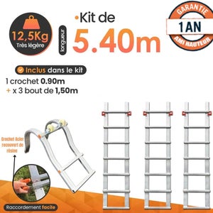 Solide échelle de toit set 9 m - Ladder-Steiger