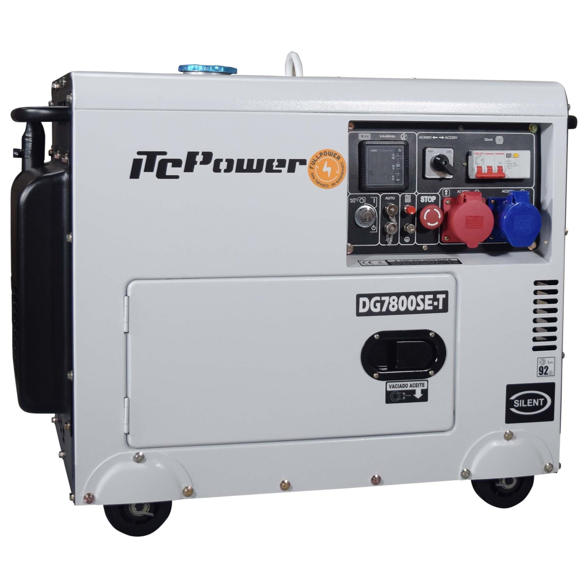 DG7800SE-T Generador Eléctrico Diésel ITCPower Insonorizado Full Power