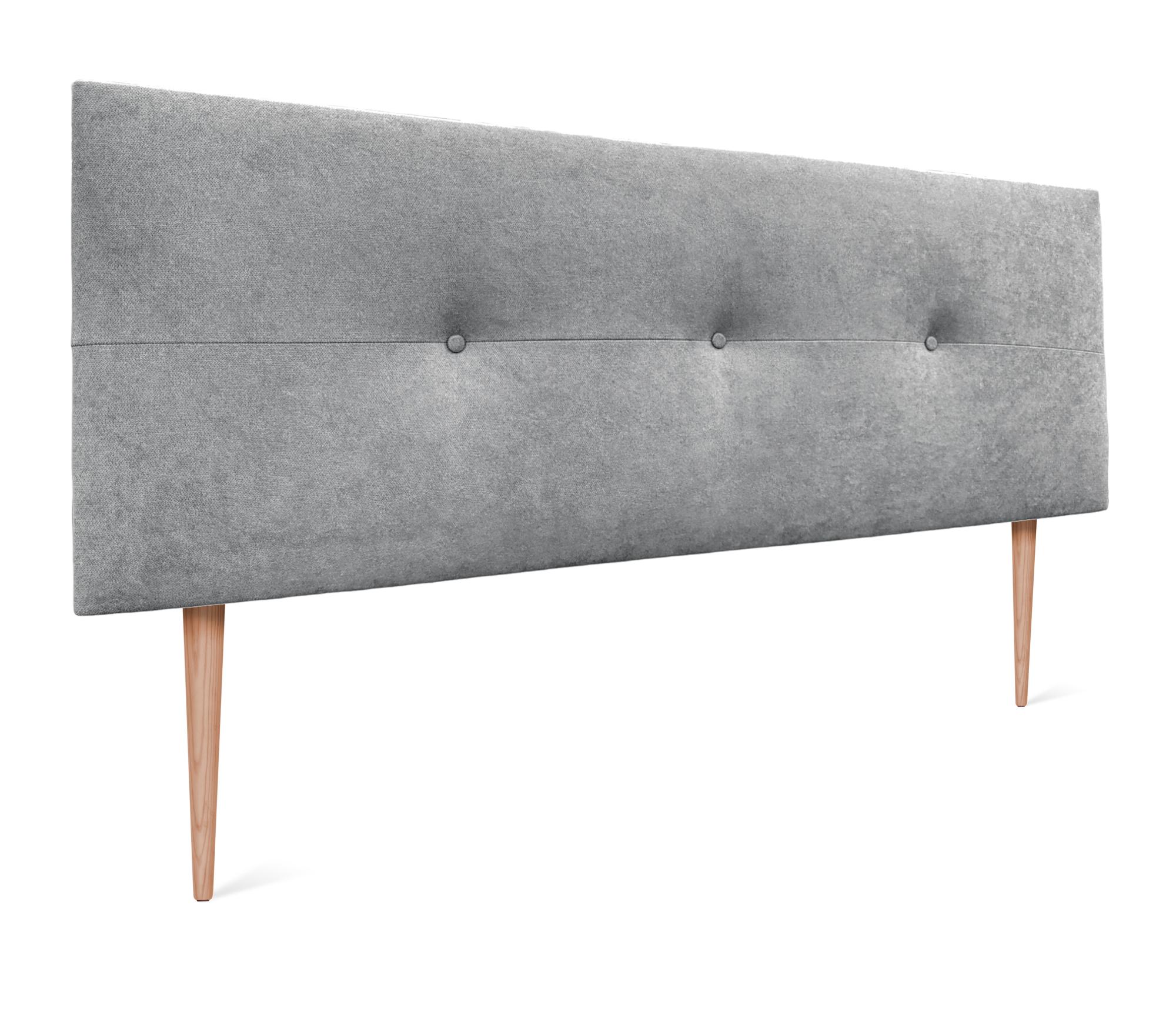 Dhome cabecero de tela aqualine con botones 145x105cm con patas camas 135/140 - gris