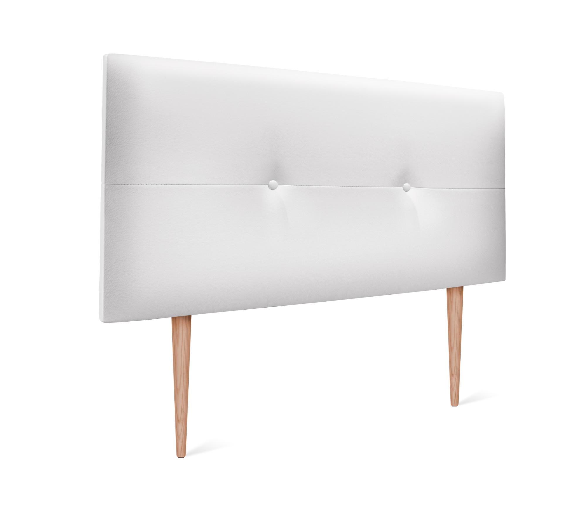 DHOME Testiera In Ecopelle Premium Pro Con 2 File Di Bottoni E Gambe Testata Imbottita Letto Di Lusso Bianco Avorio 90cm 93700030