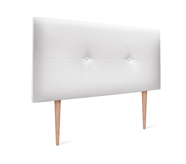 DHOME Testiera In Ecopelle Premium Pro Con 2 File Di Bottoni E Gambe Testata Imbottita Letto Di Lusso Bianco Avorio 90cm 93700030 DHOME Testiera In Ecopelle Premium Pro Con 2 File Di Bottoni E Gambe Testata Imbottita Letto Di Lusso Bianco Avorio 90cm 93700030