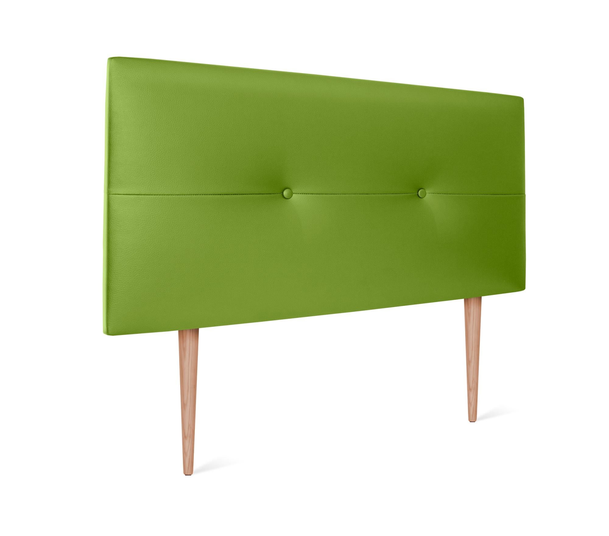 DHOME Testiera Imbottita Per Letto Con Gambe: Tessuto Aqualine Verde Antimacchia (145cm Per Letti 120/135/140)