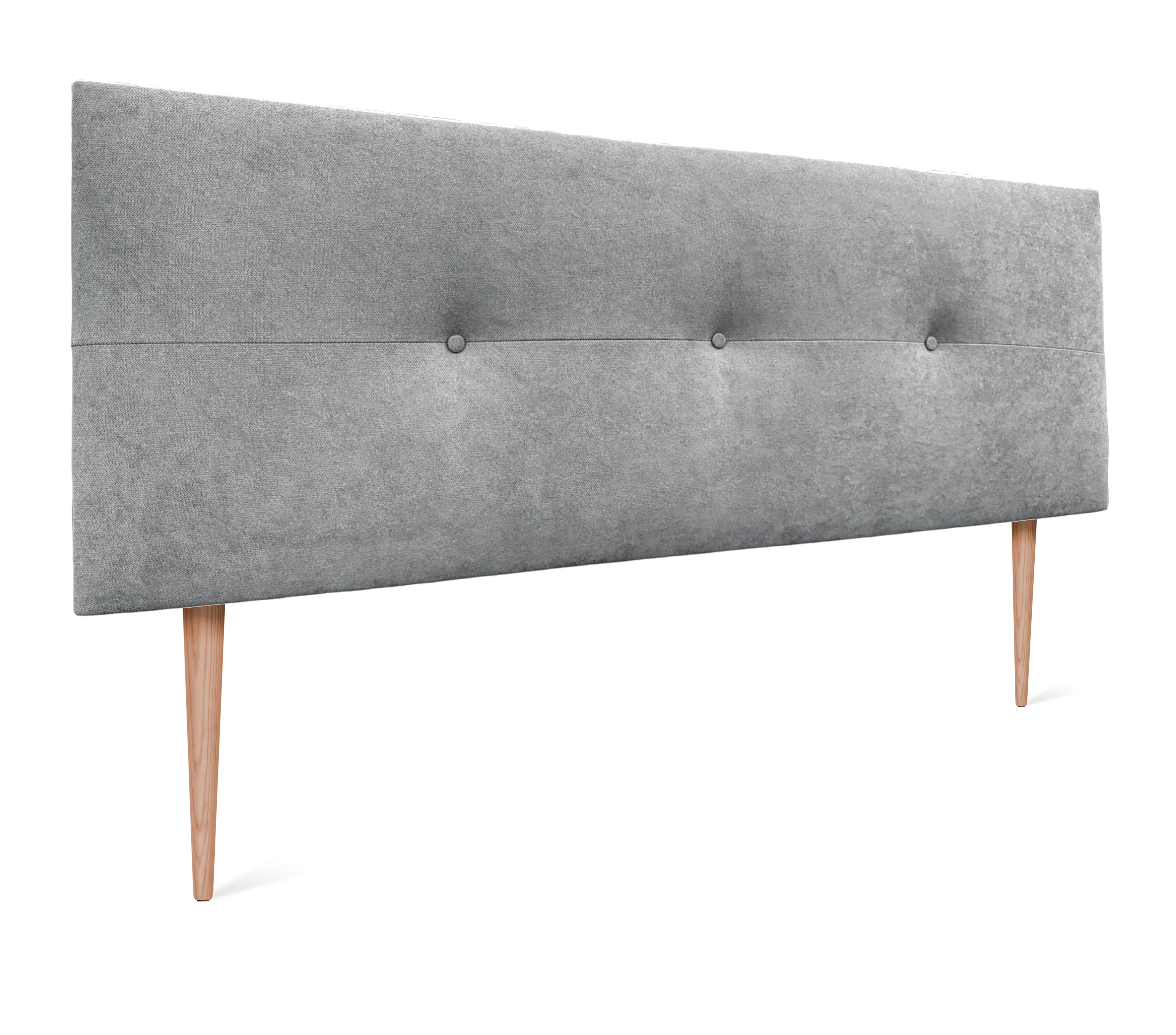 Dhome cabecero de tela aqualine con botones 160x105cm con patas camas 150/160 - gris