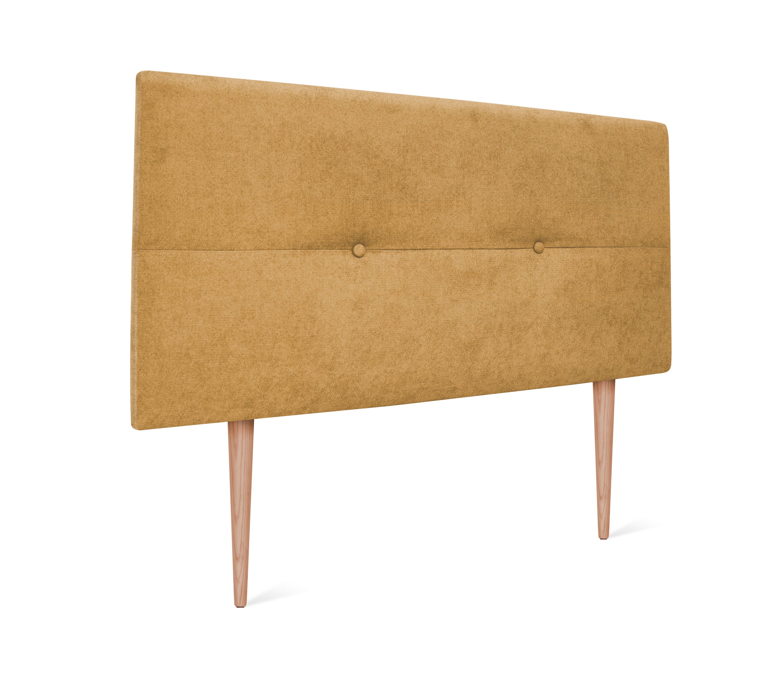 Dhome cabecero de tela aqualine con botones 110x105cm con patas camas 105 - mostaza