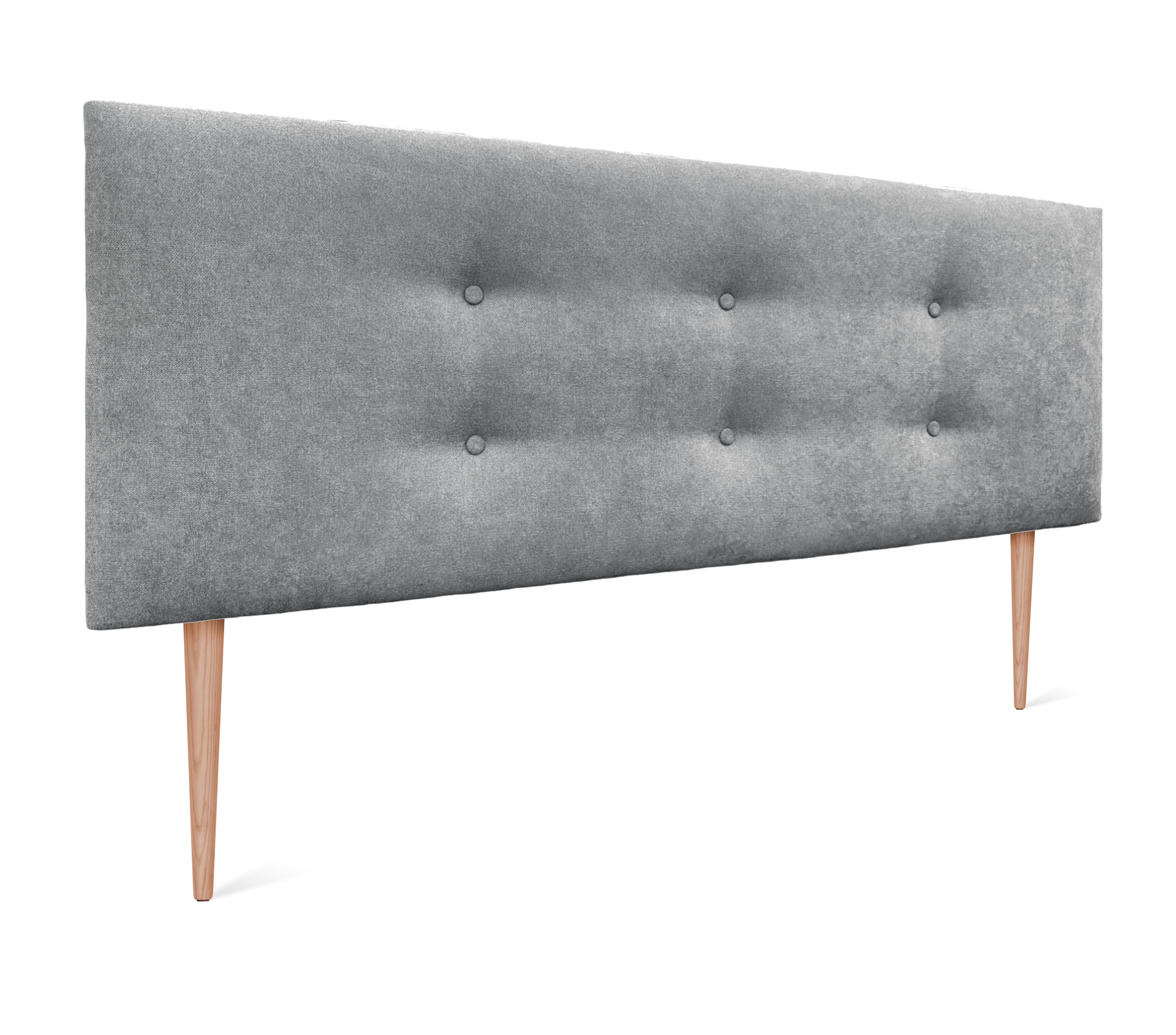 Dhome cabecero de tela aqualine con 2 hileras de botones 145x105cm con patas camas 135/140 - gris