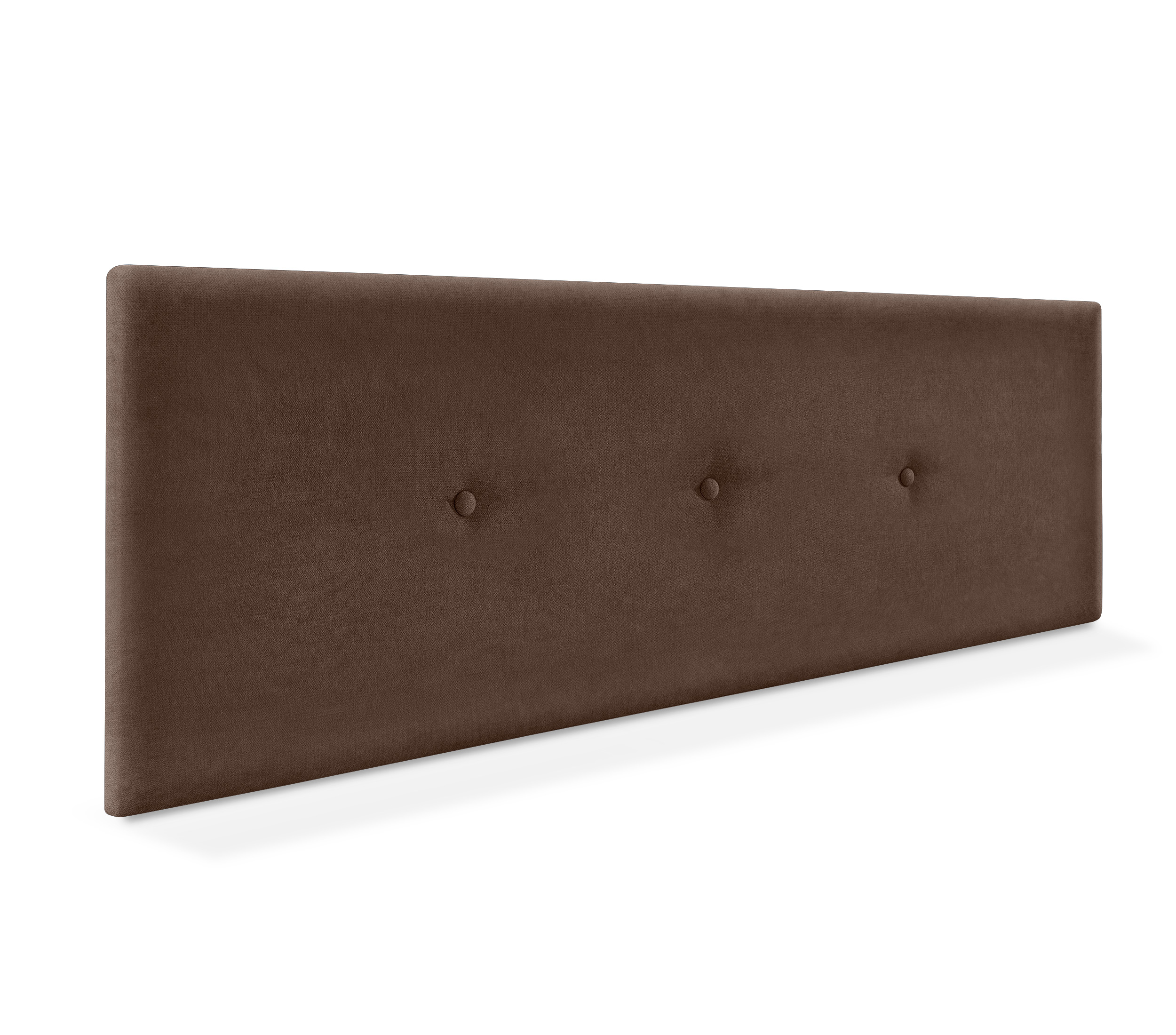 Dhome cabecero de tela aqualine liso con botones 145x50cm camas 135/140 - marrón