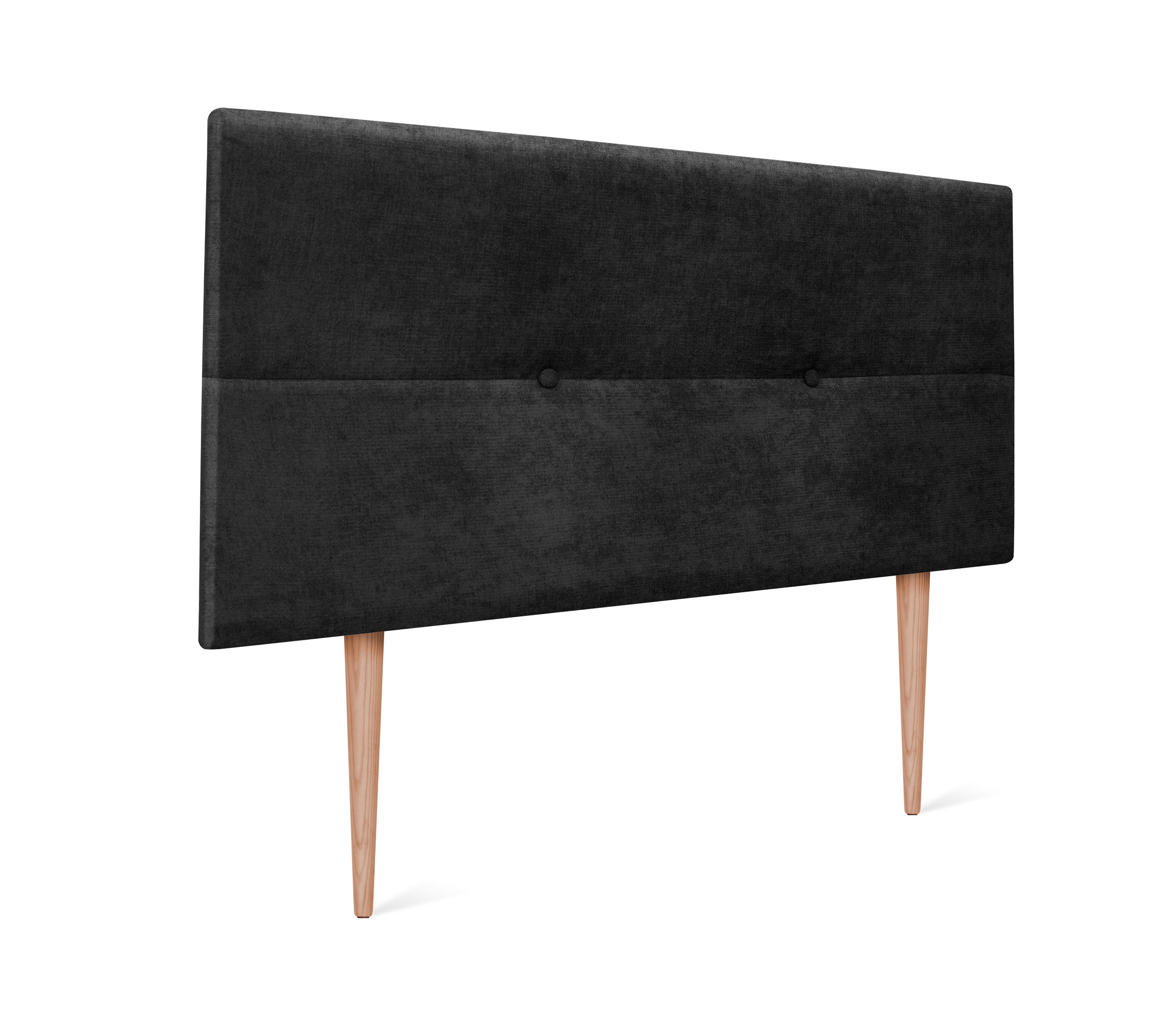 Dhome cabecero de tela aqualine con botones 110x105cm con patas camas 105 - negro