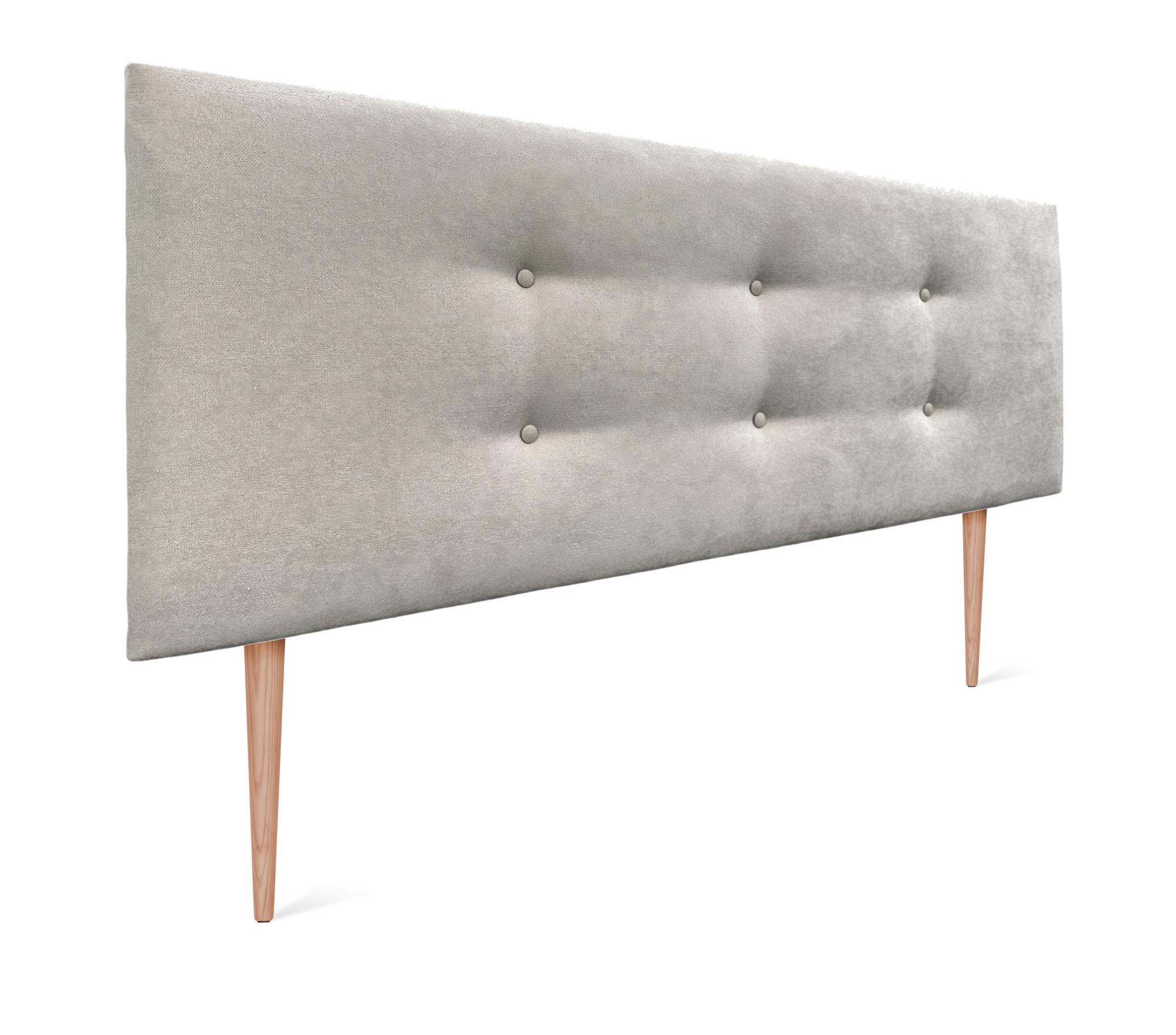 Dhome cabecero de tela aqualine con 2 hileras de botones 160x105cm con patas camas 150/160 - beige