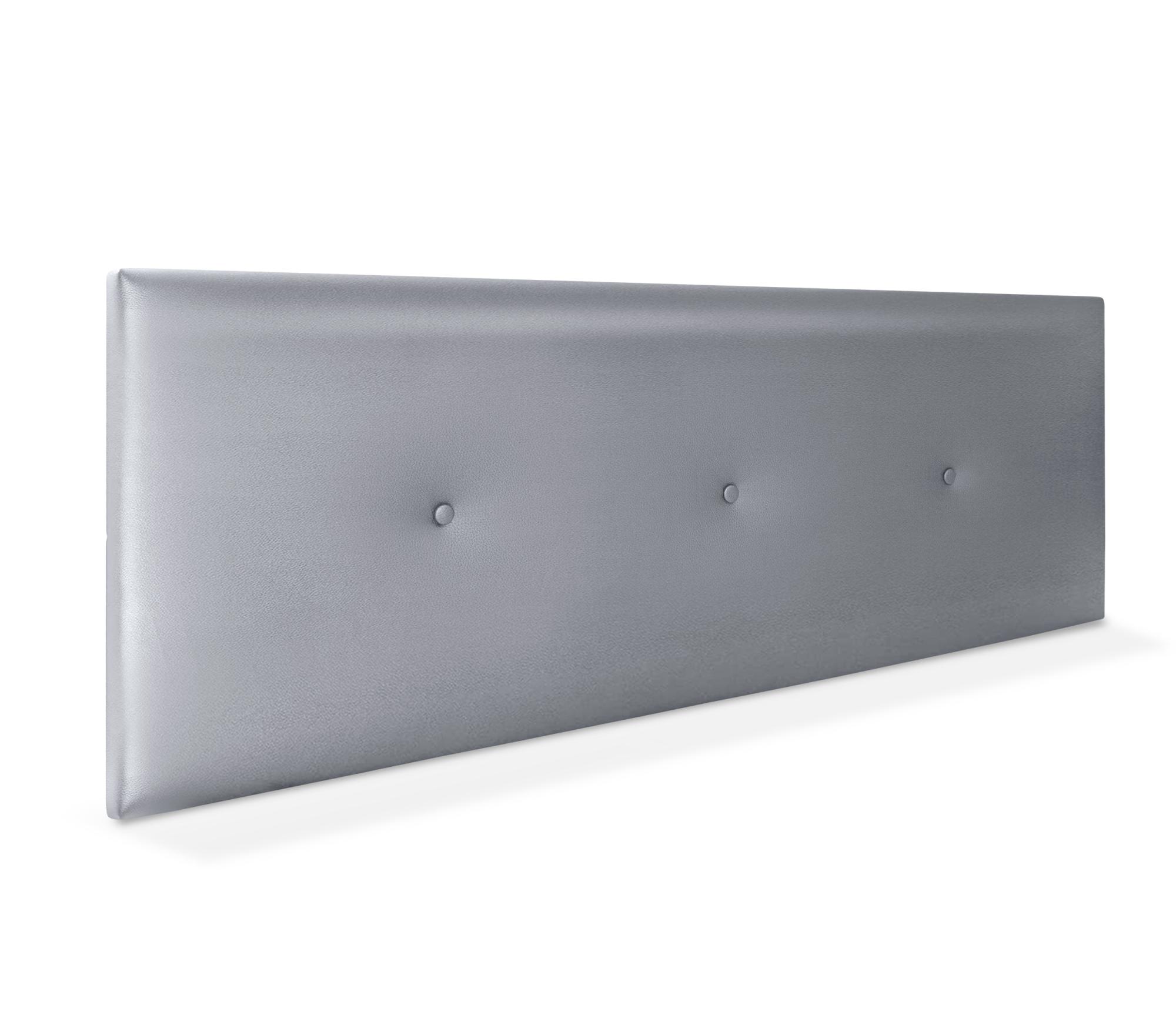 Dhome cabecero de polipiel liso con botones 135x50cm camas 120/135 - plata