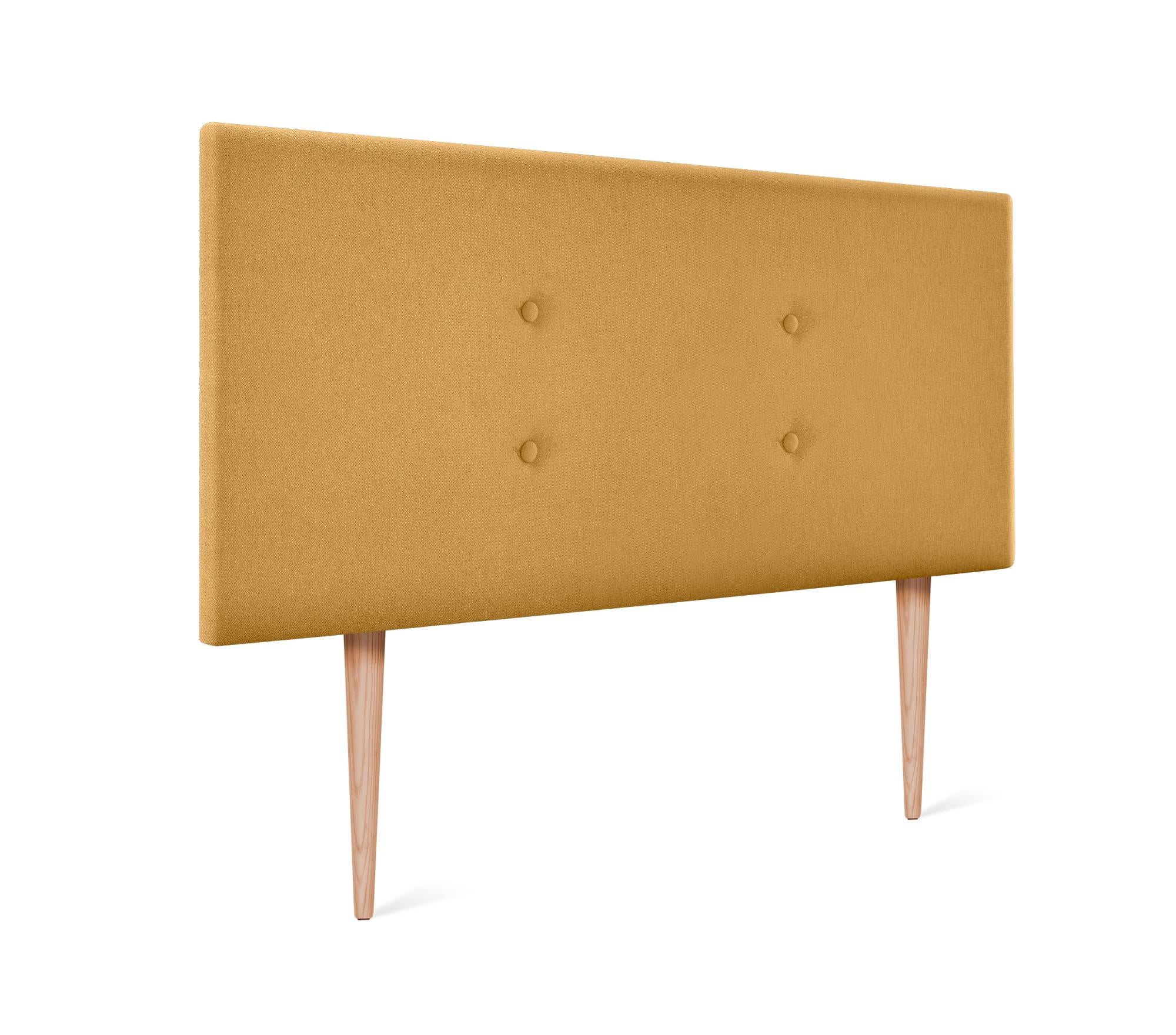 Dhome cabecero de tela aqualine con 2 hileras de botones 110x105cm con patas camas 105 - mostaza