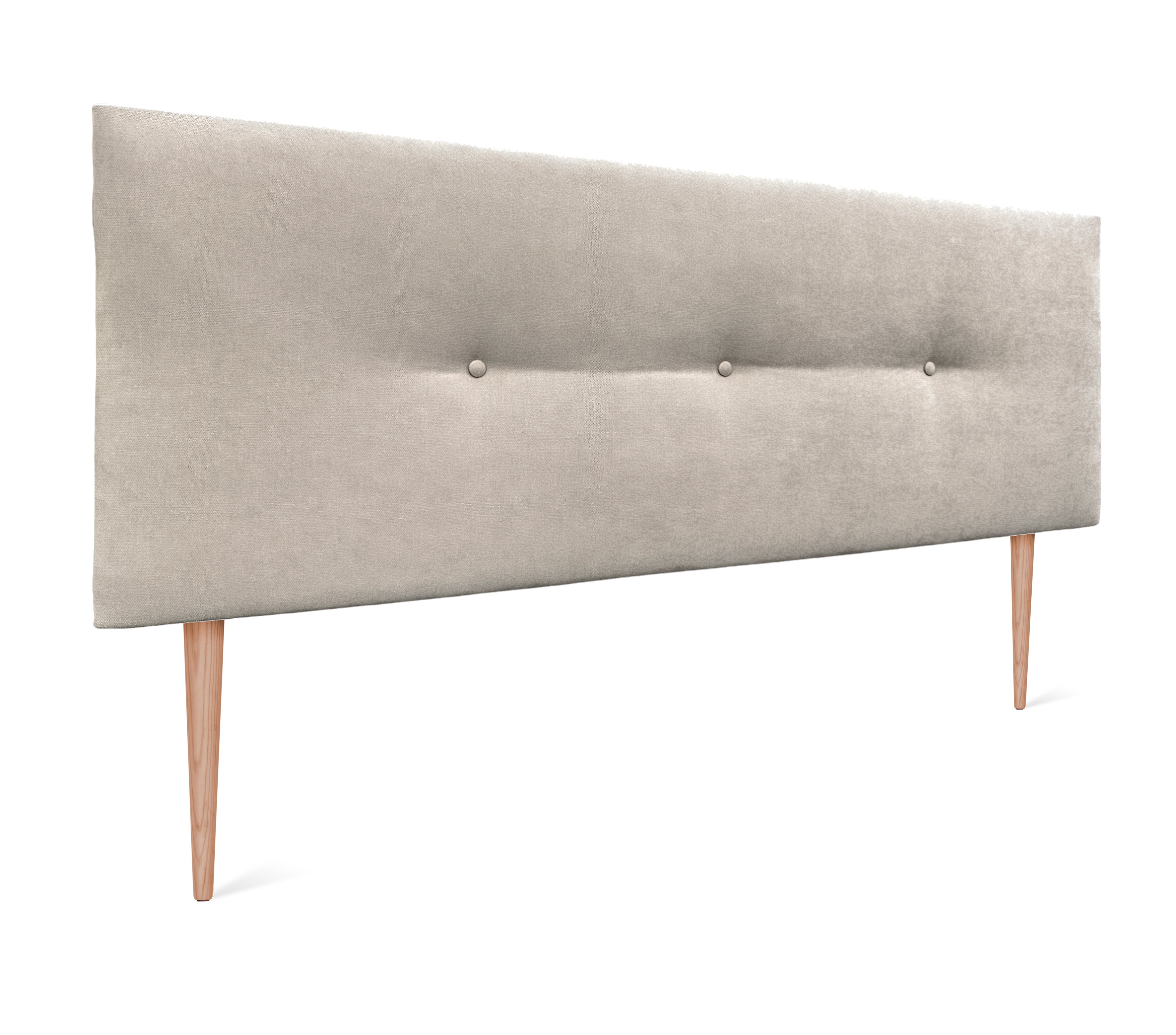 Dhome cabecero de tela aqualine liso con botones 160x105cm con patas camas 150/160 - beige