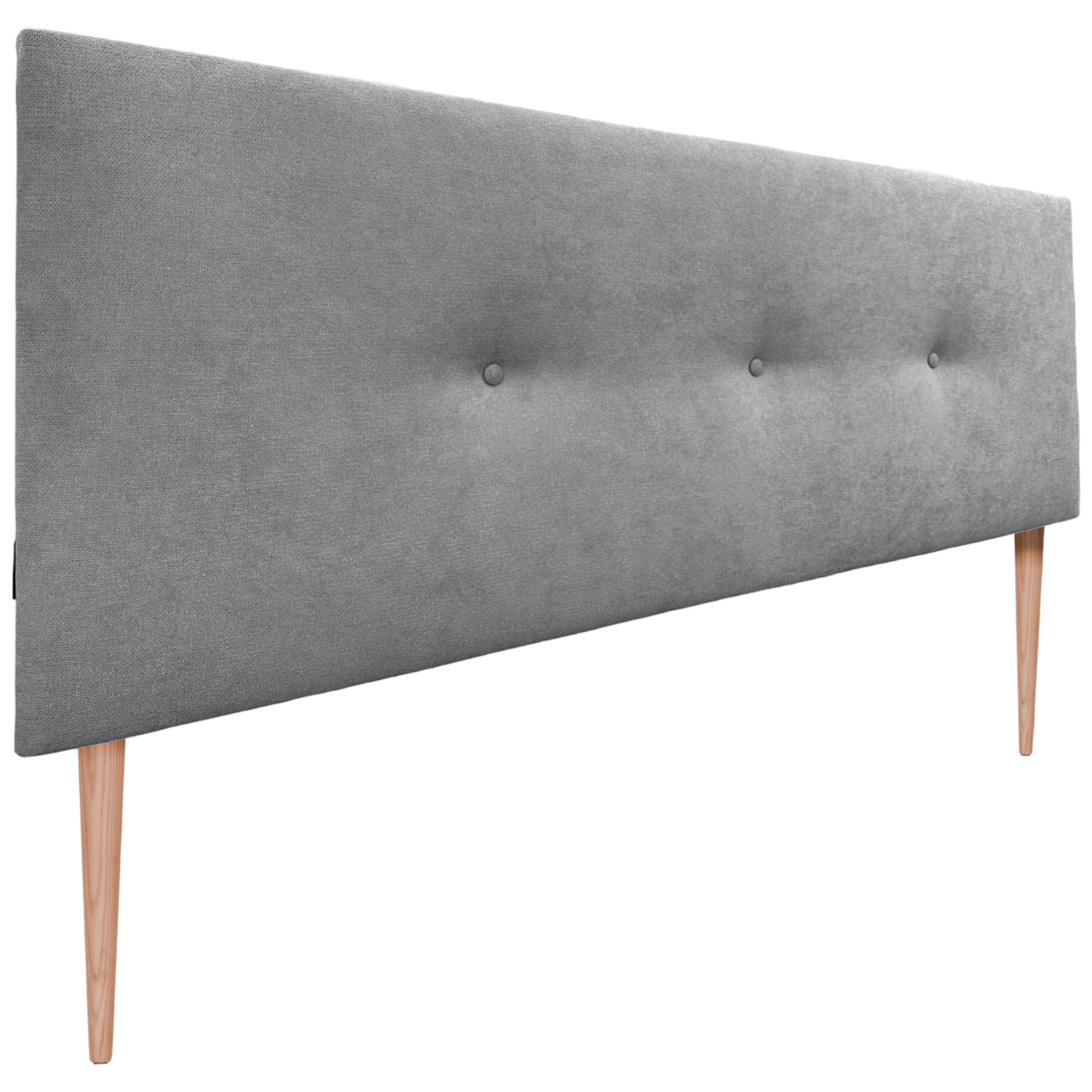Dhome cabecero de tela aqualine liso con botones 145x105cm con patas camas 135/140 - gris