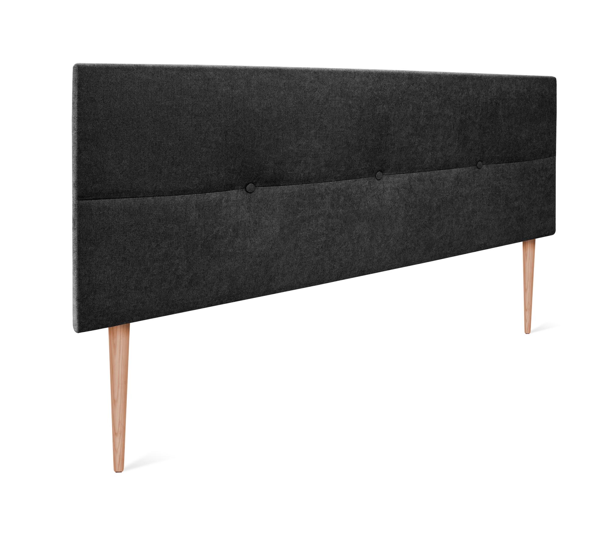 Dhome cabecero de tela aqualine con botones 145x105cm con patas camas 135/140 - negro