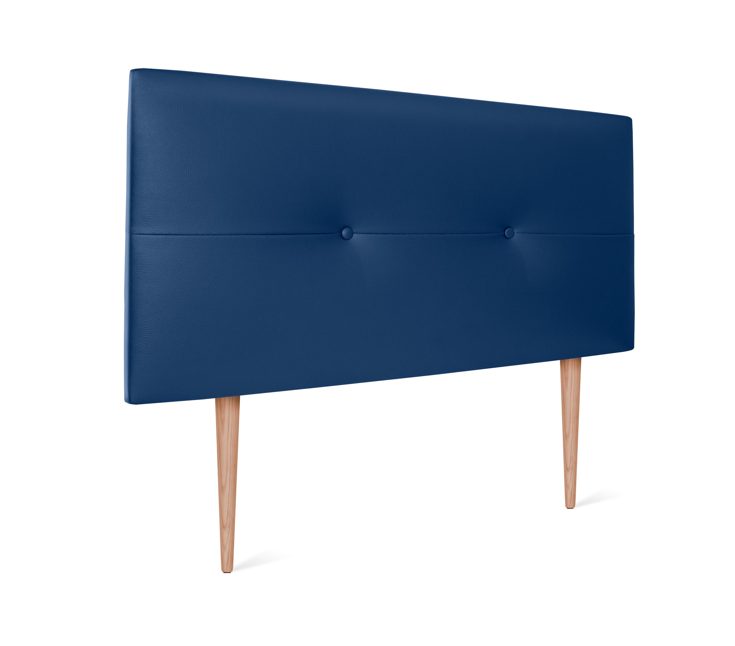 Dhome cabecero de polipiel con botones 135x105cm con patas camas 120/135 - azul