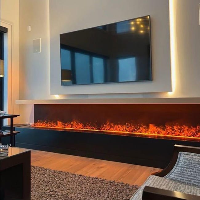 Camino Elettrico A Vapore Acqueo 3D - Fiamma Simulata, Per Soggiorno, Design Moderno Con Atomizzatore - Foto 7