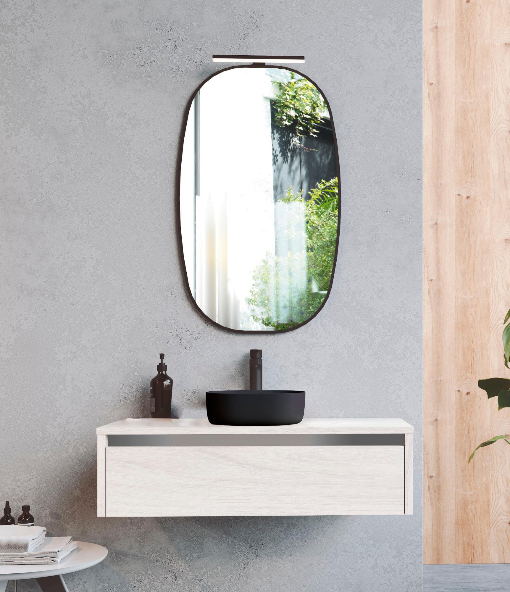 Mueble de baño sensi nilo 100 suspendido 1c olmo silver tirador gola cromo - lavabo dama