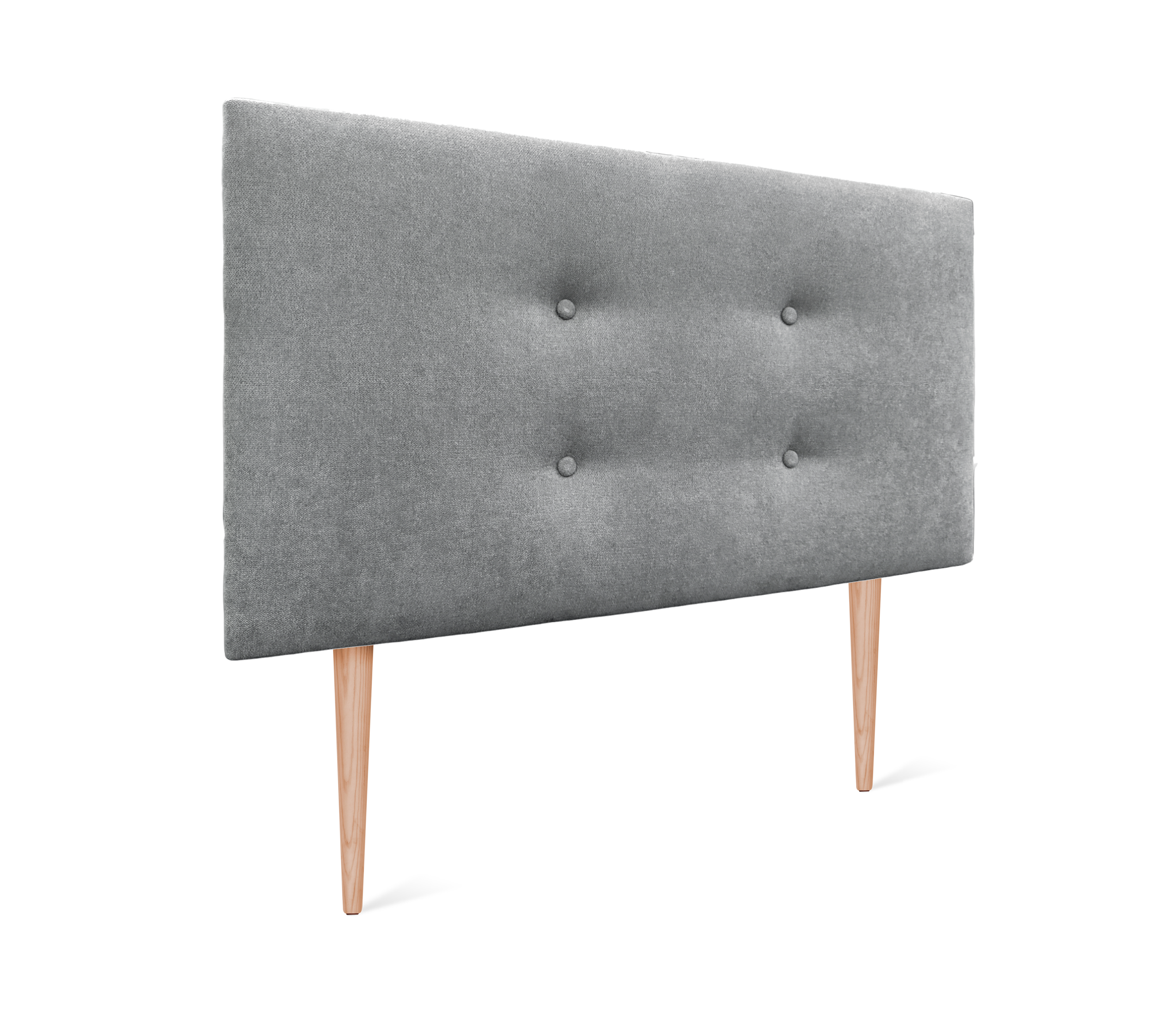 Dhome cabecero de tela aqualine con 2 hileras de botones 110x105cm con patas camas 105 - gris