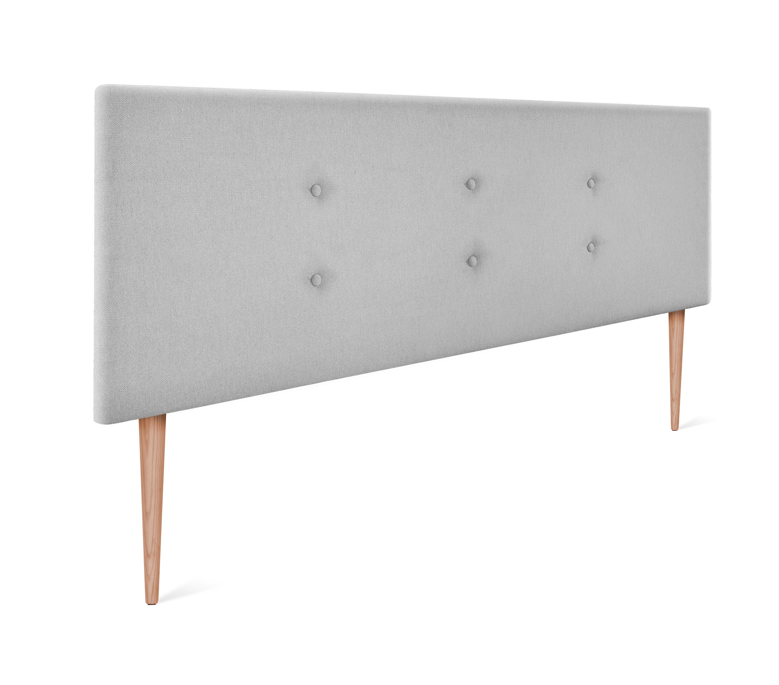 Dhome cabecero de tela aqualine con 2 hileras de botones 145x105cm con patas camas 135/140 - gris perla