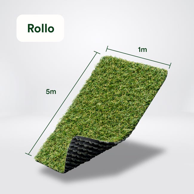 Rollo césped artificial Cadiz 2x10 m y 20 mm altura de fibras 17.000  puntadas m²
