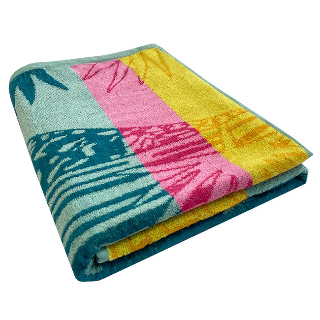 Acomoda Textil – Toalla de Playa 100% Algodón Egipcio 90x170cm. Toalla Rizo  Estampada para Piscina Grande 400 gr/m2 de Tacto Suave. (Tropic)