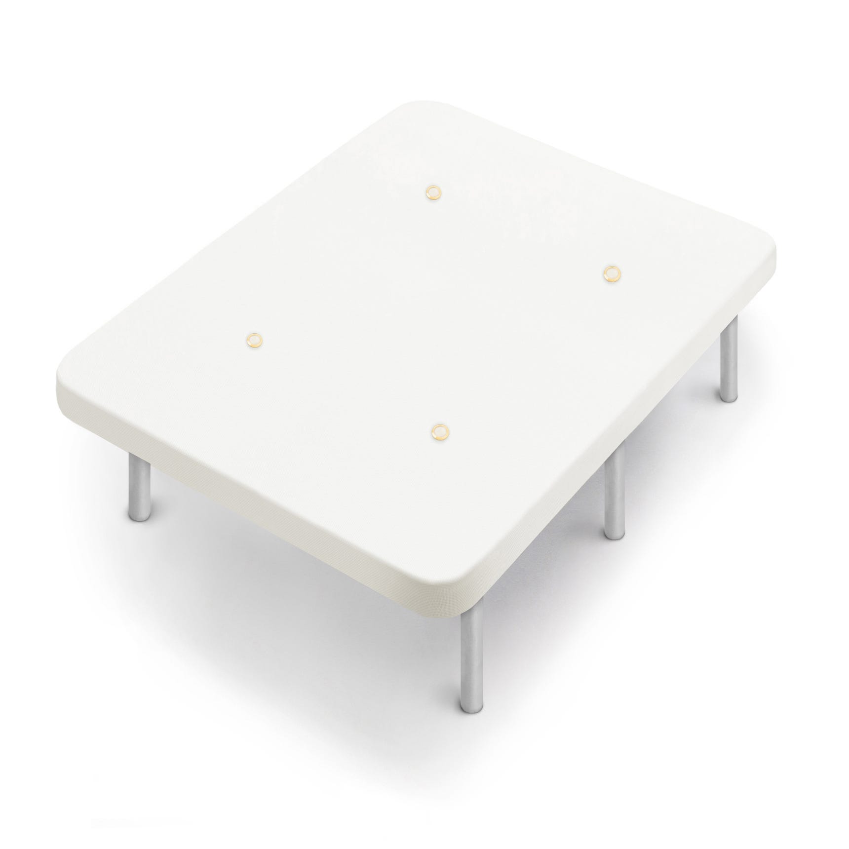 Base Tapizada 3D Blanco con Patas de Metálicas de 32 cm, Barras  Transversales de Refuerzo, Medida: 150x190 cm