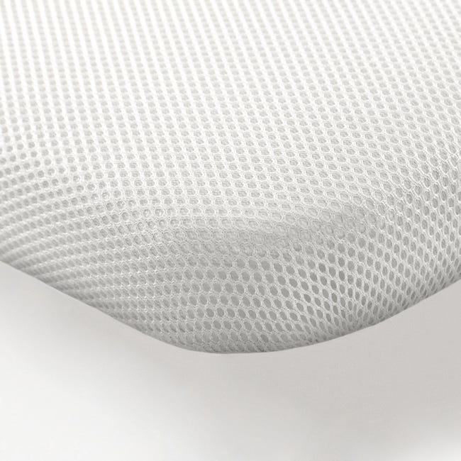 Base Tapizada Sin Patas con Tejido 3D Transpirable, Barras Transversales  de Refuerzo, Color Blanco, Medidas 90 x 190 cm