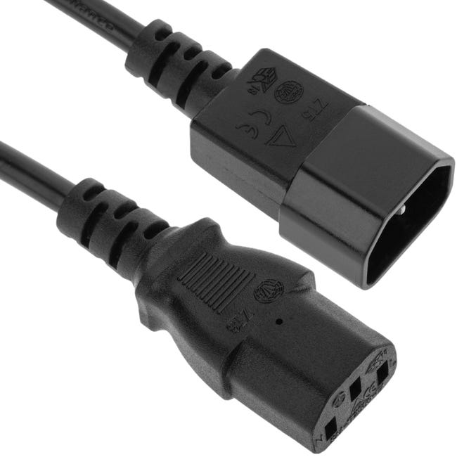 Cable Eléctrico De Alimentación IEC60320 C13 A Schuko Macho Acodado De Color Rojo 18m Ch051
