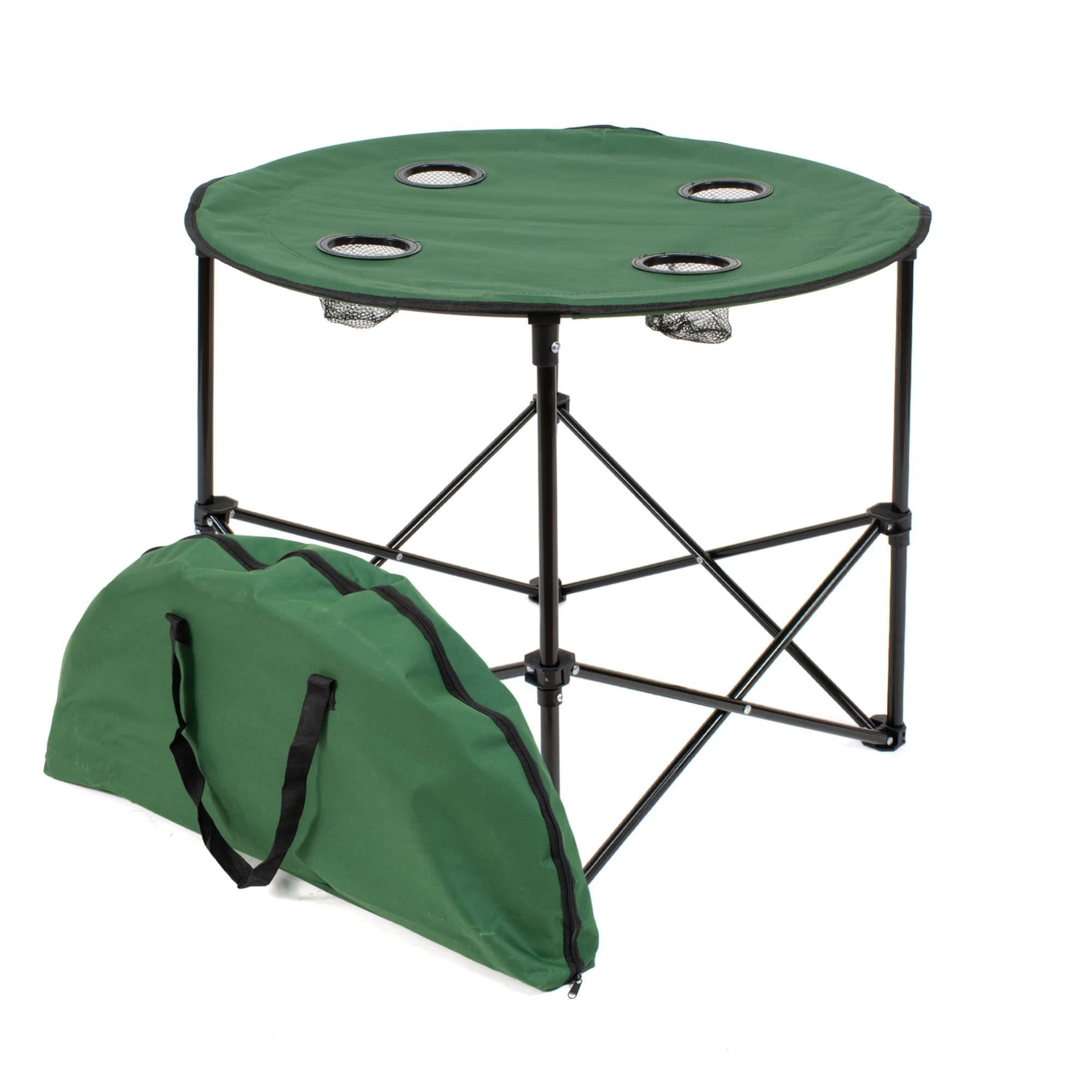 VidaXL Tavolo Da Campeggio Pieghevole Verde – Effetto Legno In PP – 79x56x64 Cm Con Foro Per Ombrellone - 2