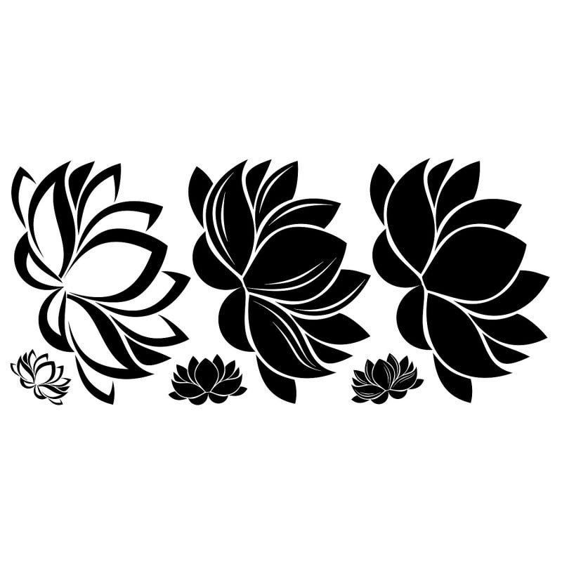 Sticker mural silhouette florale et feuilles