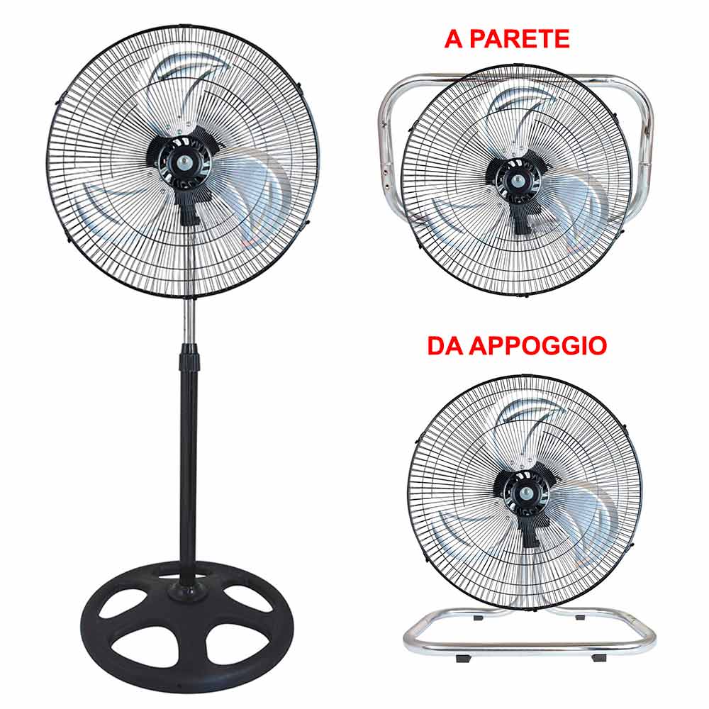 VENTILATORE VINCO 3 IN 1 PIANTANA A PARETE E DA APPOGGIO VINCO 70718 3  VELOCITA' 90W OSCILLAZIONE AUTOMATICA