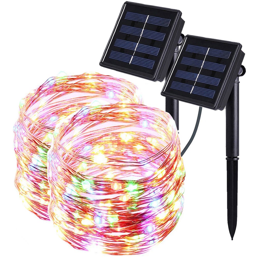 Guirlande solaire étanche d'extérieur à 20 LED, 5 m, avec 8 modes