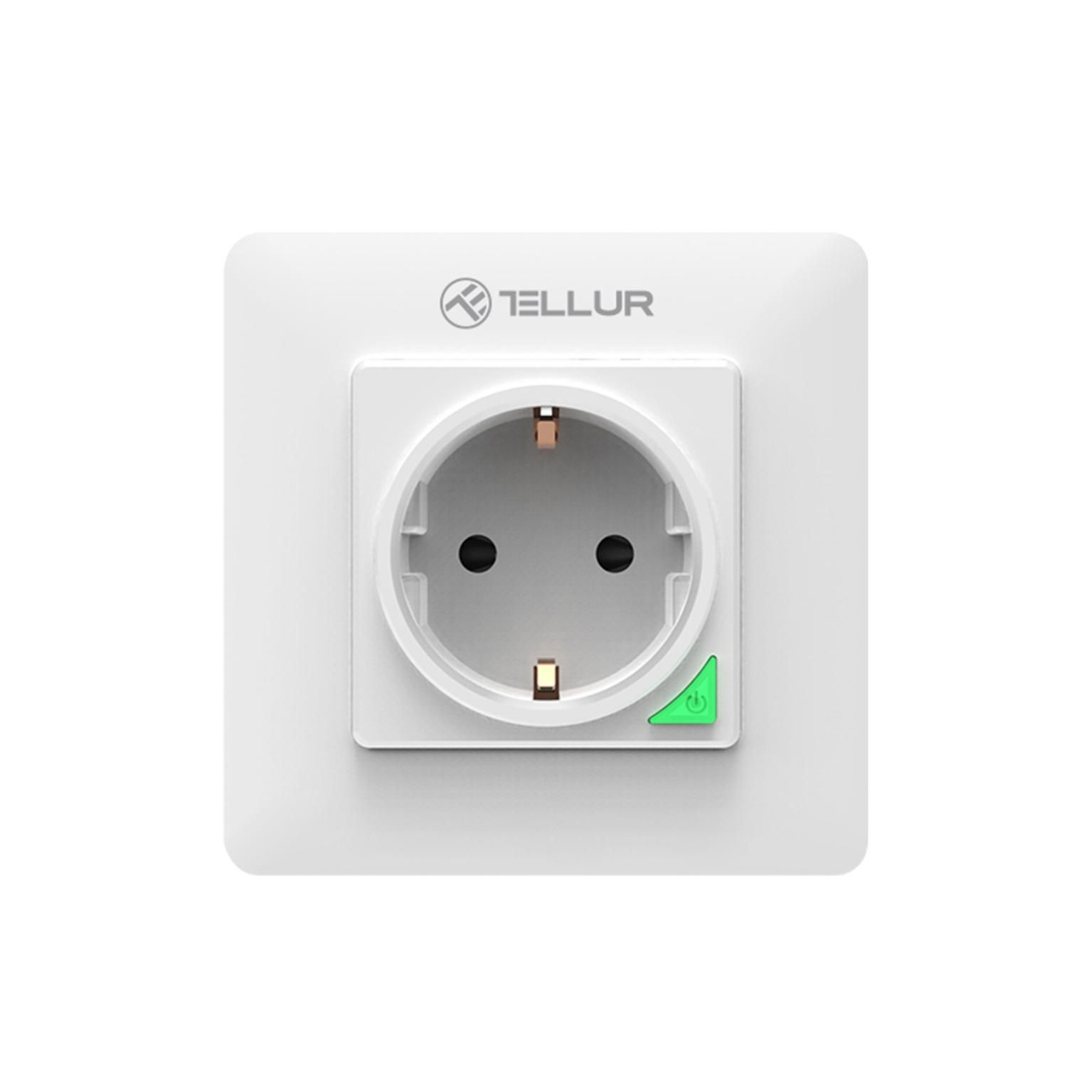 TELLUR Smart Enchufe de Pared Inteligente WiFi, 3000W 16A, Control Remoto  por APP y Voz, Compatible con Alexa y Google, Monitoreo de Energía