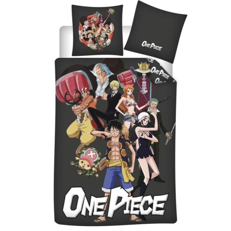 Parure De Lit One Piece Enfant - Housse Couette 140x200 Cm + Taie 63x63 Cm - Motif Luffy équipage - 14