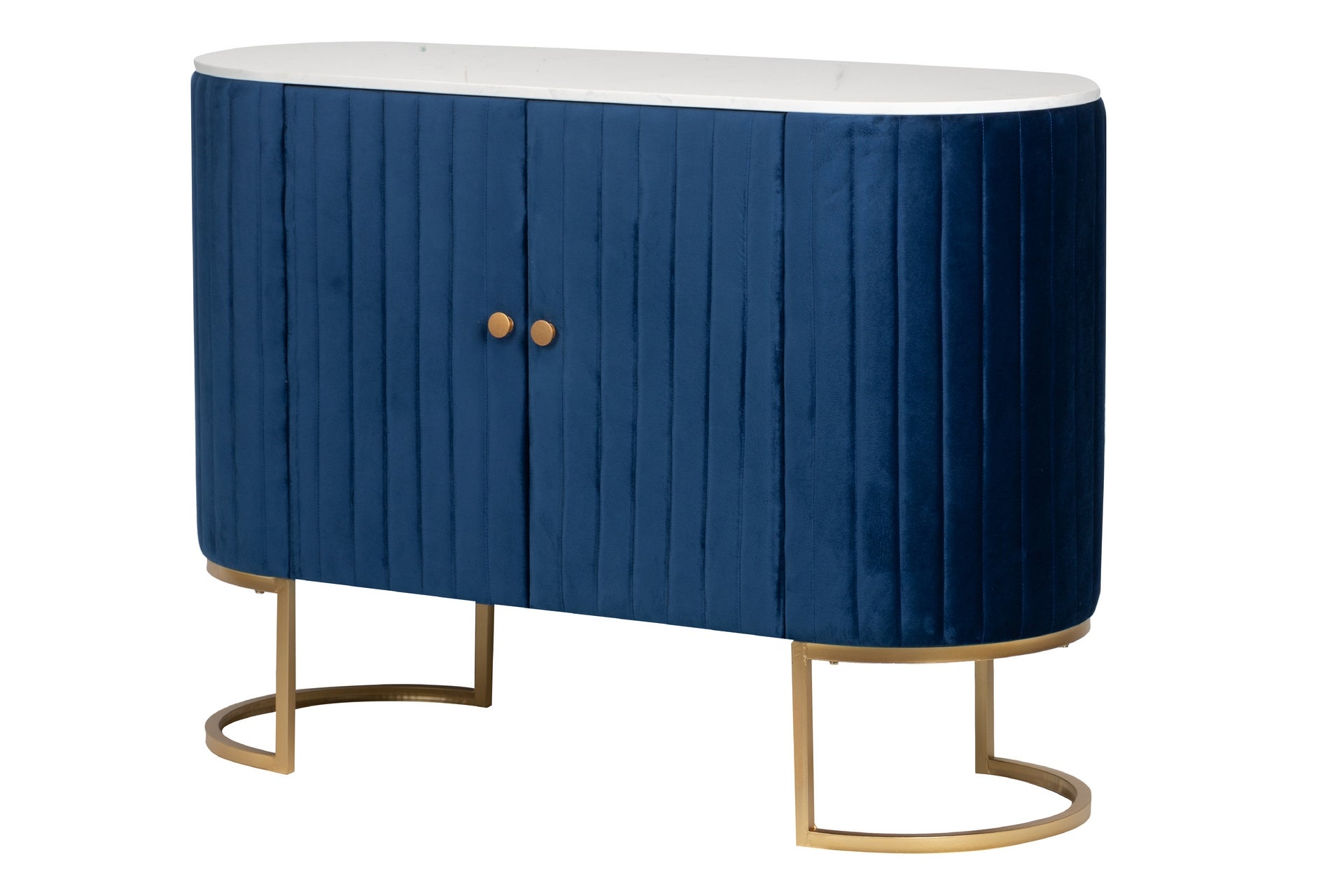 Aparador velvet-marmol azul-dorado 120x48x85 cm