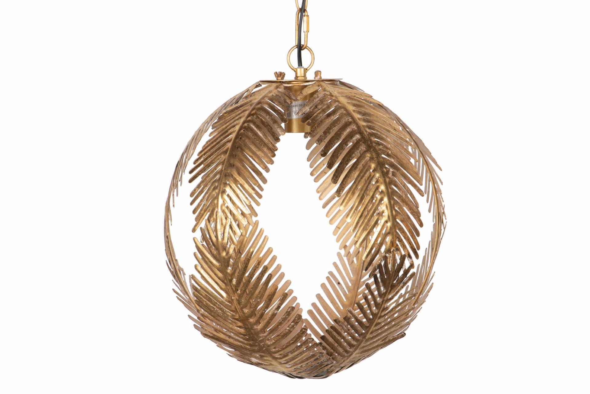 Lampara techo metal dorado 36x36x40 cm