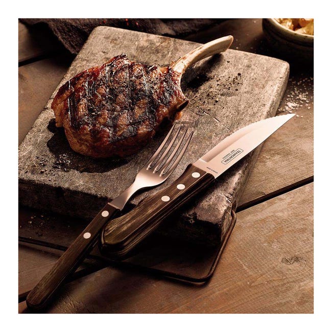 Couteaux à steak Jumbo en inox et bois (Lot de 4) Tramontina
