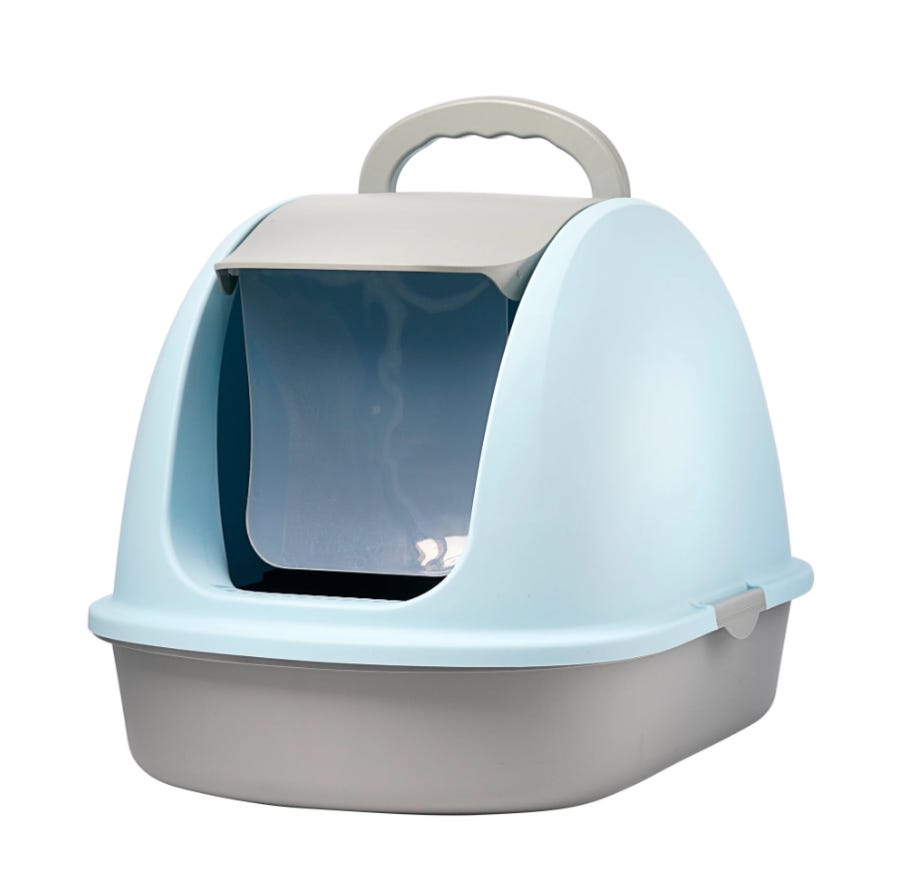 Arenero cerrado para gatos grande caja de arena aseo con cucharra