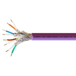 Elfcam® - 8m CAT7 Câble Réseau Ethernet RJ45, Cat 7 STP 100% Cuivre, Câble  Plat, 32 AWG, Noir (8M) : : Informatique