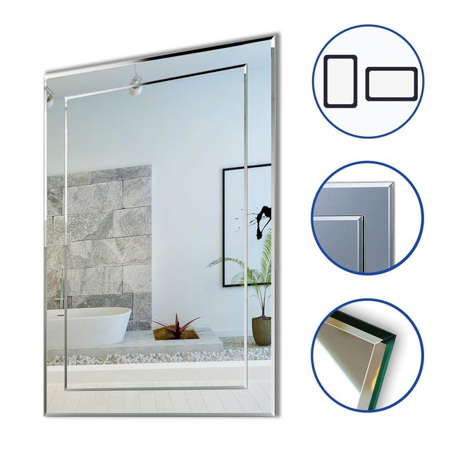 65x90cm Espejo de Pared Artístico,Cuerpo entero sin marco,diseñado para  Baño, Habitación, Entrada o pasillo de casa