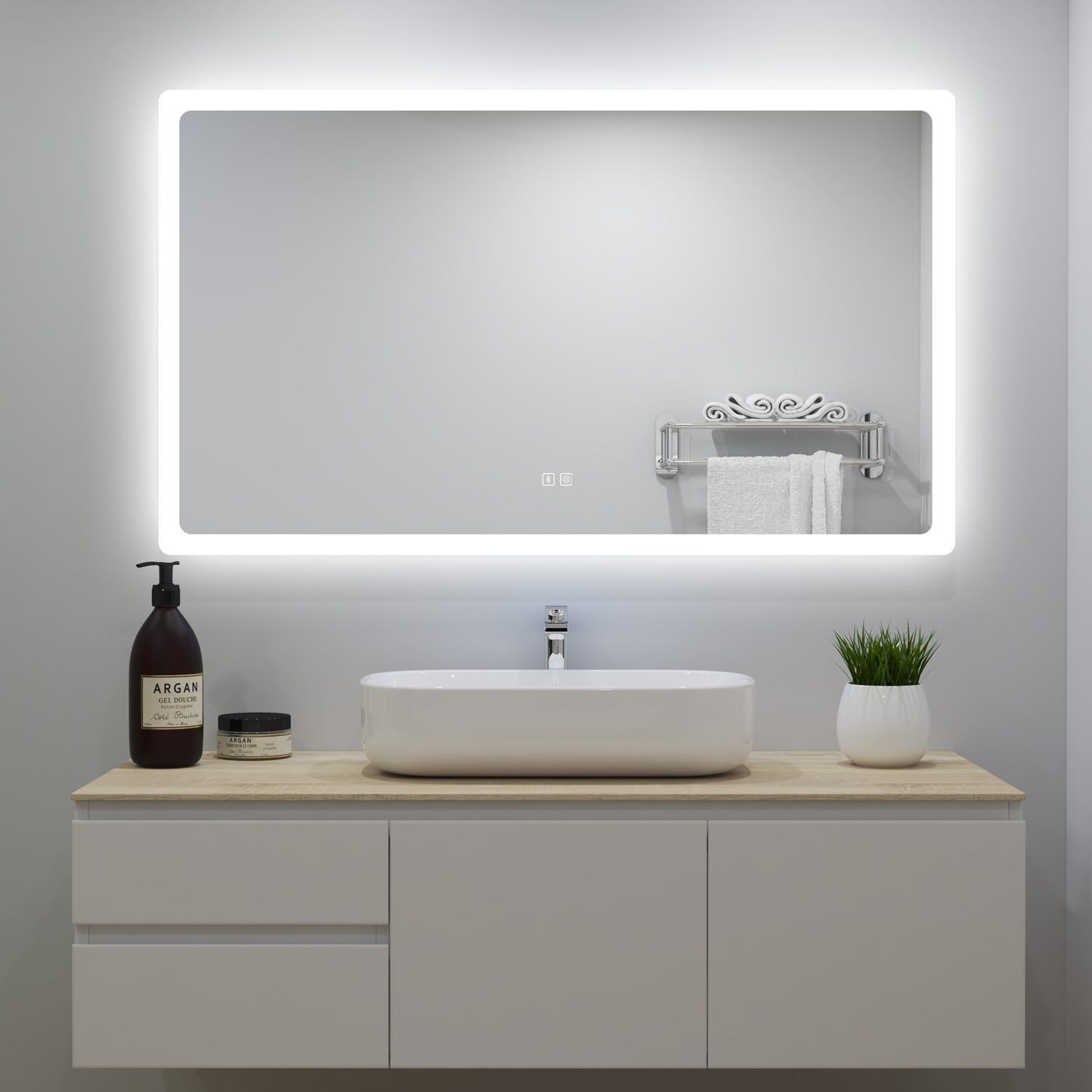 Espejo baño LED 140 cm.