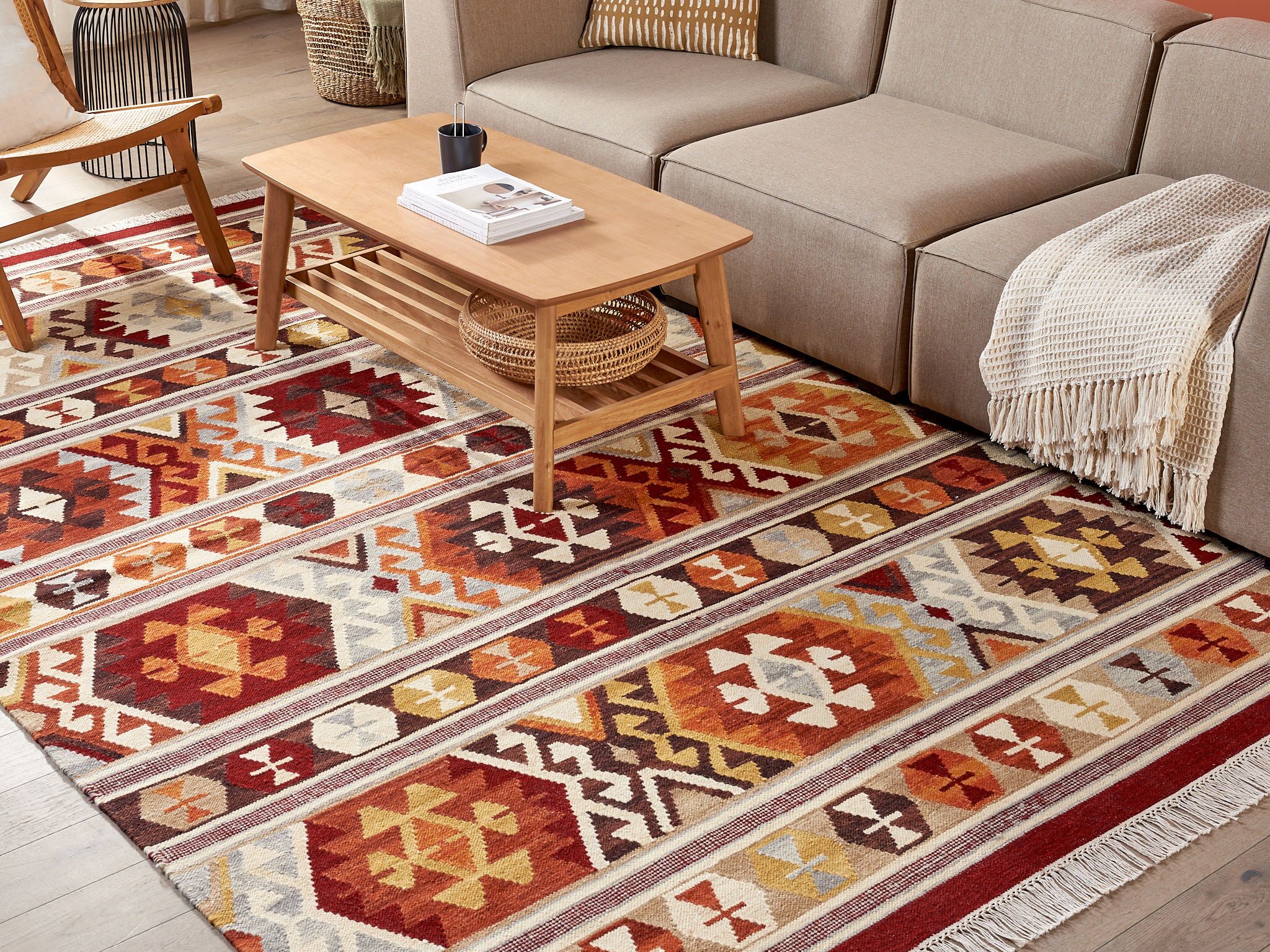 Tappeto kilim lana multicolore 80 x 300 cm VOSKEHAT