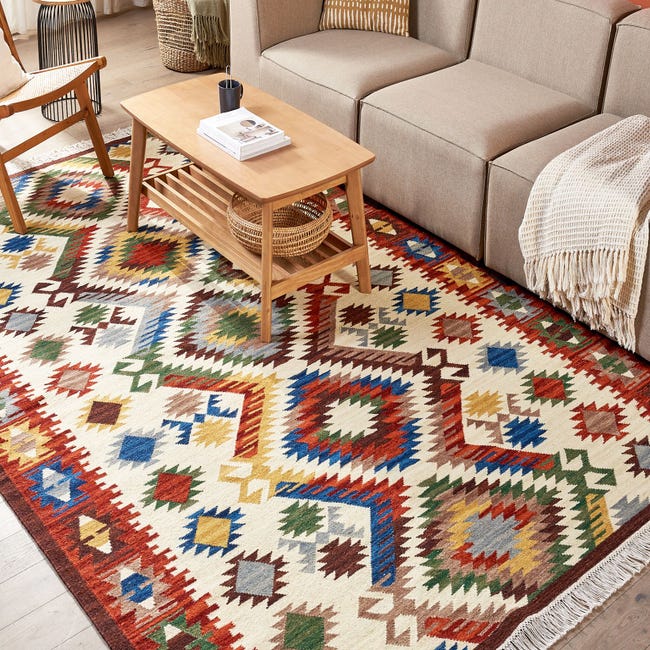 Tappeto kilim lana multicolore 200 x 300 cm AREVIK