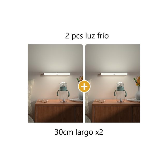 Pack x2 Lampe d'Armoire 30cm Froid 6000K avec Détecteur de