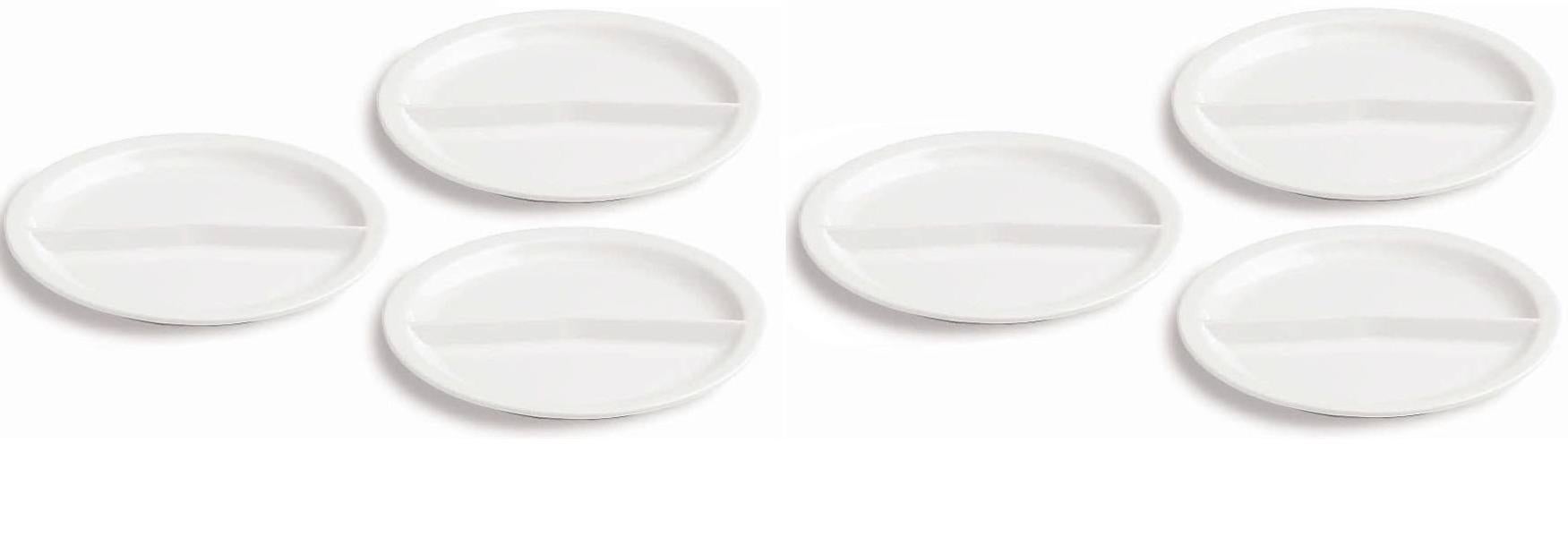 H&H Antipasti-Schalen – Set Aus 6 Melamin-Schalen, 3-fach Unterteilt, Schiefer-Optik
